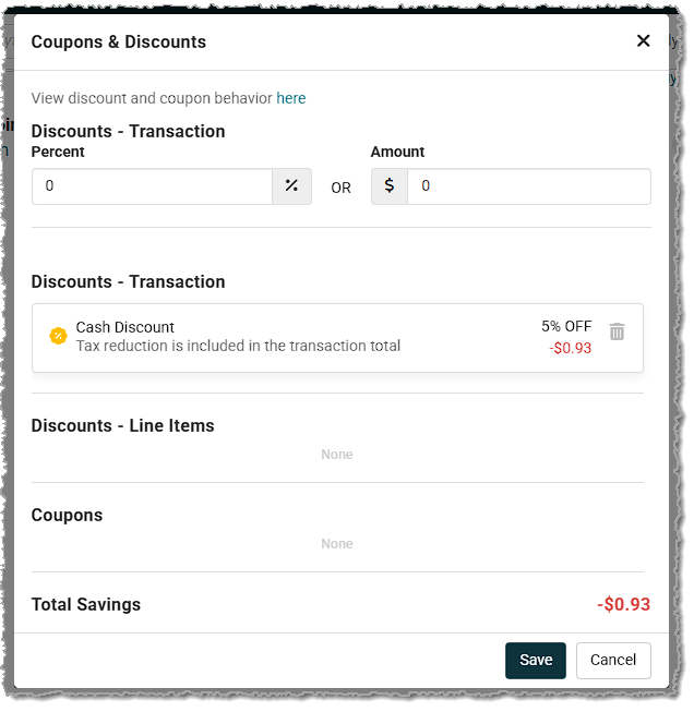 Cash Discounting in the Register