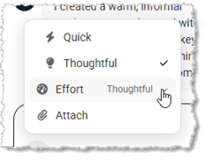 Image showing the AI Assistant Prompt Options on the Create Email page of the  system.