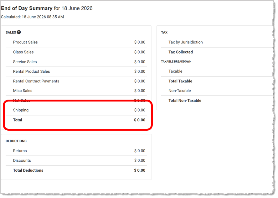 enhanced shipping and tax reporting