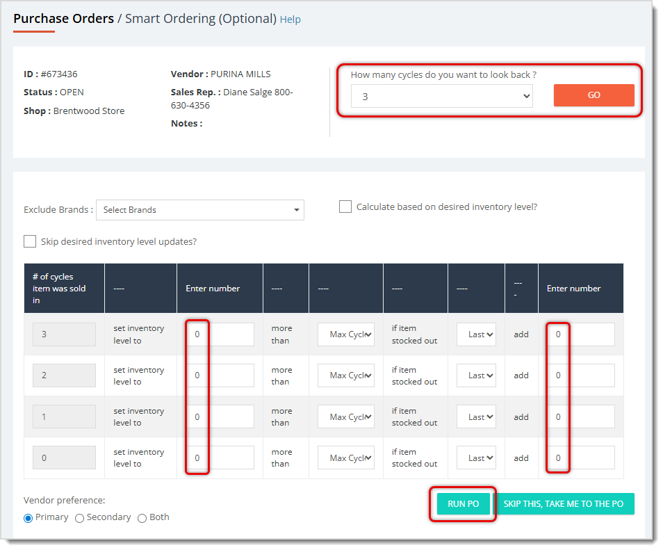 Image showing the basics of Smart Ordering in the Rain POS system.